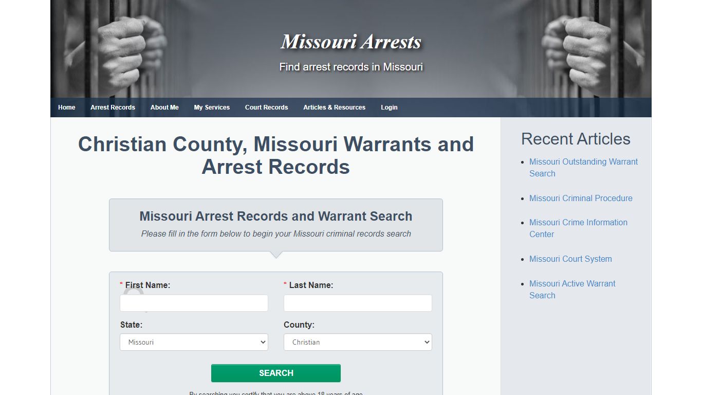 Christian County, Missouri Warrants and Arrest Records