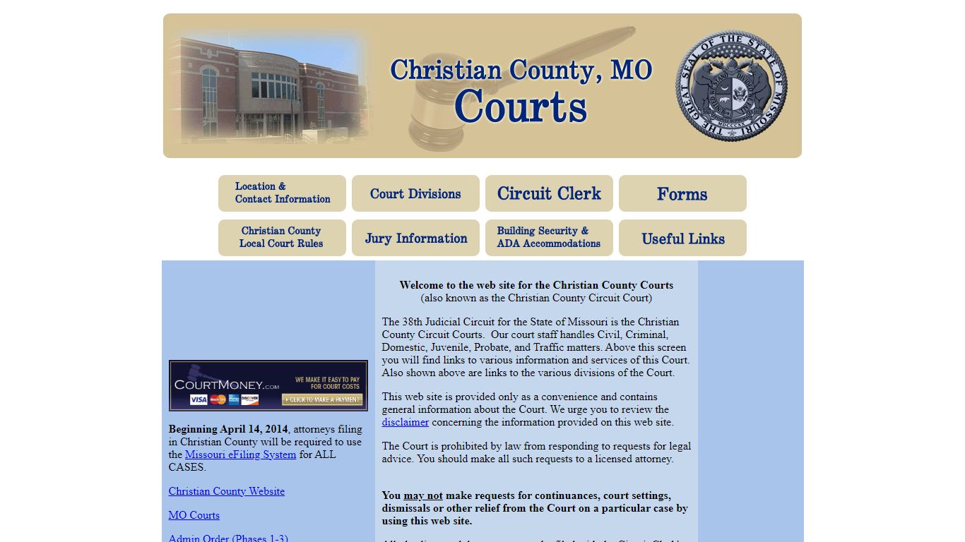 Welcome to Christian County MO Courts.gov